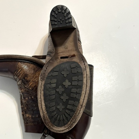 Ugg Collection Women Size 9 Giacinta Brown Ankle Boots Snake Skin Made In Italy - Picture 5 of 16